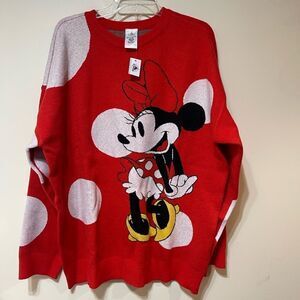 Disney Parks Classic Minnie Mouse Vintage Style Sweater XL NWT